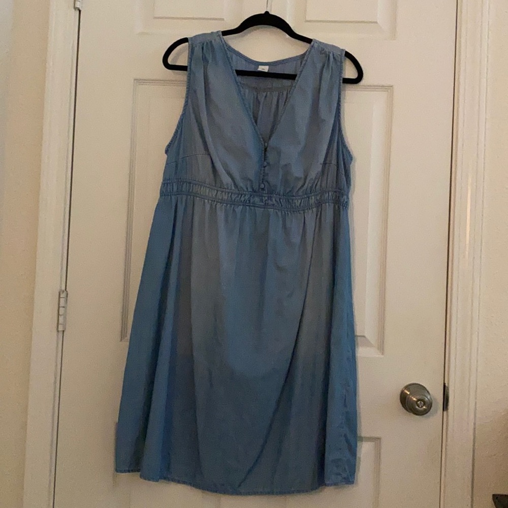 H&M empire waist chambray dress XL NWOT